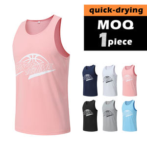 Venta al por mayor Fitness Muscle Gym Custom Men/Stylish Summer Workout Curved Singlet Vest - Product Image 5