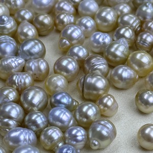 Perla del Mar del Sur de oro de 9-11mm Perla barroca de agua de mar Venta al por mayor Perla suelta de oro del mar de agua salada del Sur - Product Image 5