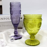Couvre-verre à boire en verre améthyste de luxe coloré avec un gobelet à eau en cristal rouge brillant en forme de tournesol, verre à vin 9 oz