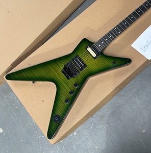 Guitare électrique en bois massif Green Washburn avec trémolo, livraison gratuite, dos/côtés en érable - Product Image 2