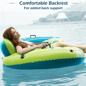 Bouée de piscine gonflable robuste avec glacière amovible et 2 porte-gobelets, pour adultes, idéale pour la rivière et le lac - Product Image 4