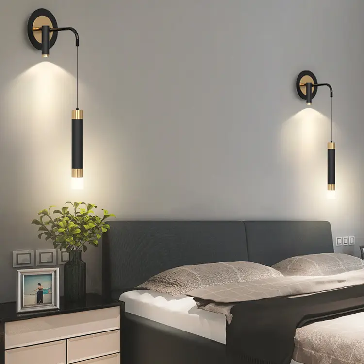 مصباح حائط LED بإضاءة ساطعة, مصباح حائط بمنفذ USB يُباع في غرف النوم وغرف المعيشة ، بإضاءة LED بزاوية قائمة حتى 360 ، بإضاءة ساطعة ، مناسب للفنادق