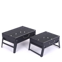 Barbecue portable pliable en fer robuste avec logo personnalisé Shanzhiji, idéal pour le pique-nique, la plage, le camping, mini barbecue au charbon de bois