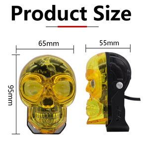 Skull Shaped Motorcycle <b>LED</b> <b>Headlight</b> 12000LM Yellow Lens Aluminum Alloy Retrofit Upgrade Light - Product Image 3