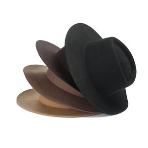 Chapeau Fedora <span class=keywords><strong>tendance</strong></span> à larges bords durs <span class=keywords><strong>2022</strong></span> laine feutre pour femmes, mode femmes hommes robe chaude d'extérieur, nouvelle forme automne hiver 100% - Product Image 3