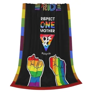 Хорошее качество, индивидуальное одеяло LGBT, радуга, подарок для геев, лесбиянок, друзей-транссексуалов