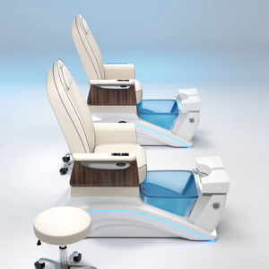 Fauteuil de pédicure professionnel de luxe moderne avec éclairage LED et tabouret de technicien pour salons de manucure professionnels - Product Image 6