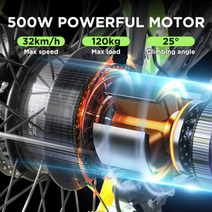 จักรยานไฟฟ้าพับได้ 500W 48V มอเตอร์จักรยานไฟฟ้า ยางอ้วน 20 นิ้ว - Product Image 4