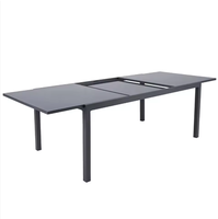 Table à manger pliable et extensible en aluminium moderne et professionnelle pour une utilisation en extérieur dans la cour, l'hôtel, le parc