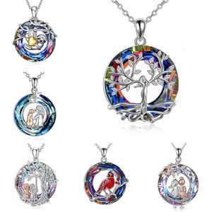 Collar Redondo Árbol de la Vida, Joyería Estética para Boda, Colgante de Cristal con Mariposa y Océano, Joyería de Compromiso para Mujer, Mamá - Product Image 1