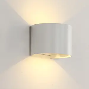 Led Wall Light 2*3W Aluminum Round Led Wall Light 0-120degree Beam Angle Adjustable Led Up And Down For Lobby Corridor Passageway