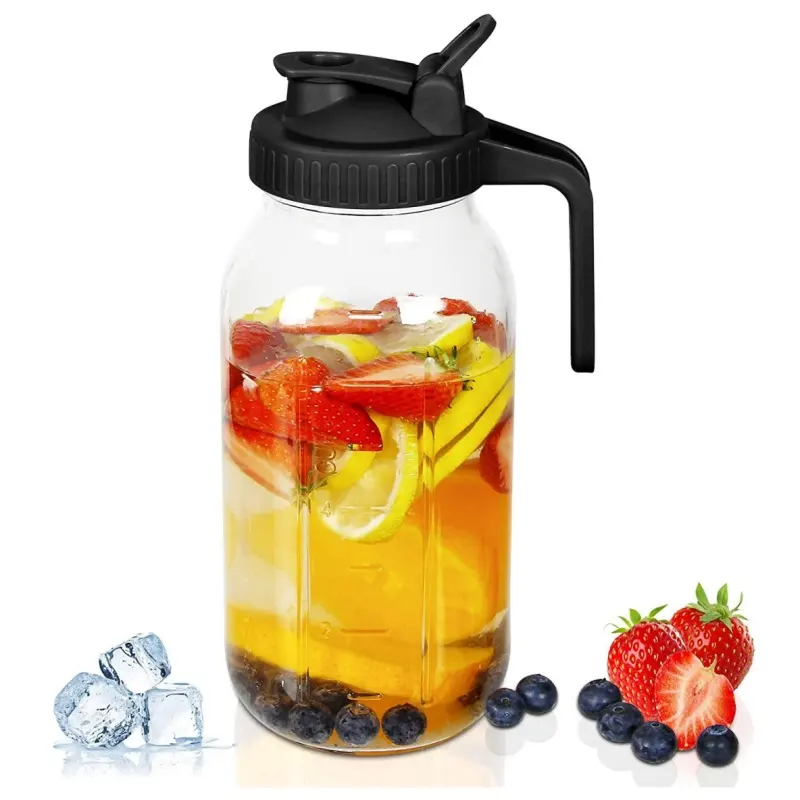 Limonade grande bouche large 64 32 oz pot Mason bouteille de café couvercle hermétique verre à thé glacé buveur étanche