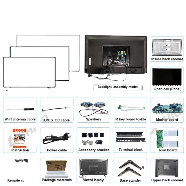 CHIGO Hot Selling 55 Inch 4K Android Smart TV 24 32 40 43 50 65 75 85 98 100 110 Inch Unbreakable LCD LED TV Television FHD