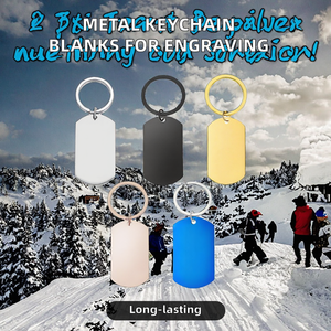 سلسلة مفاتيح من الفولاذ المقاوم للصدأ رائجة البيع، هدية كرتونية قابلة للنقش الشخصي والطباعة الحرارية، مصنوعة من سبائك النحاس - Product Image 2
