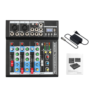 Mezclador de Audio de 4 Canales, Alimentación Phantom de 48V, Reproductor USB <span class=keywords><strong>MP3</strong></span>, Soporte OEM, Consola de DJ para Grabación <span class=keywords><strong>en</strong></span> Estudio - Product Image 1