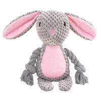 Jouet pour chien en peluche douce en coton, résistant aux morsures, avec dessin animé, interactif et couineur, pour le nettoyage des dents et la santé dentaire