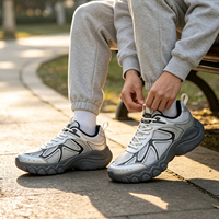 Chaussures de sport décontractées pour hommes, légères et respirantes, à lacets, avec empeigne en PU et maille, pour la marche – Grande Vente