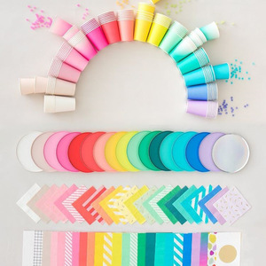 Platos de Papel para Decoración de Fiestas, Juego de Platos de Papel de Color Puro para Mesa de Fiesta - Product Image 1