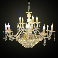 Lustre en cristal acrylique de style européen 10+5 têtes, éclairage décoratif de plafond, idéal pour mariages et hôtels, finition dorée