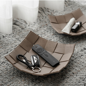 Có thể gập lại đá cẩm thạch Valet Khay da lưu trữ đồ trang sức Giỏ hộp cho Key Coin điện thoại ví đồ lặt vặt phòng tắm sử dụng túi thân thiện - Product Image 2