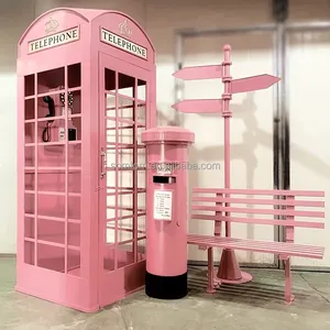 Cabina telefonica antica del telefono di londra di vendita calda per la decorazione all'aperto della cabina telefonica di londra