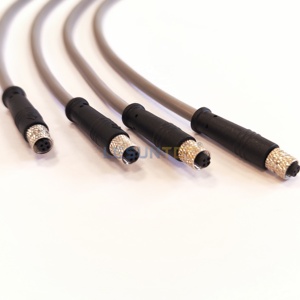 कस्टम वाटरप्रूफ केबल एम 5 एम 8 एम 12 पीसी वायर नर मादा 3 4 5 6 8 12 पिन कनेक्टर सीधे कनेक्टर वायर हार्नेस - Product Image 1