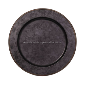 Bronze Antique Tabletop Decorative Charger Plate Round Shape <b>Dinnerware</b> Classic Design Charger Plate and Dish Use for Home - Product Image 6