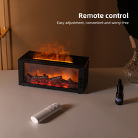 Difusor de Aroma con Efecto de Llama de Chimenea, Humidificador de 300 ml de Capacidad, LED de Gradiente Multicolor, Aceite Esencial, Ayuda para Dormir, Fuego Realista