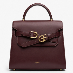 Women Structured Top Handle Bag PU Leather Flap Handbag Elegant Shoulder Crossbody Purse With Belt Buckle Detail Daily Work Bag - Product Image 1
