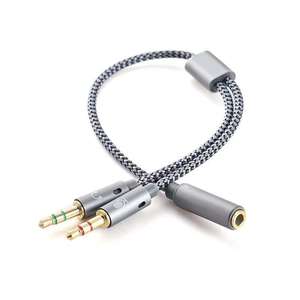 Adaptateur de casque Y en PVC 3,5 mm pour PC, audio AUX et microphone, haut-parleur avec <span class=keywords><strong>1</strong></span> prise <span class=keywords><strong>femelle</strong></span> et <span class=keywords><strong>2</strong></span> prises mâles - Product Image 2