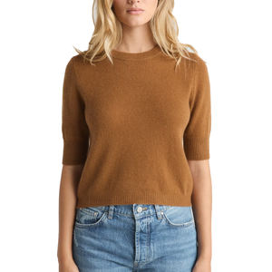 Suéter Ligero de Mujer, Tejido en Lana y Viscosa, Manga Corta, Color Sólido, Tela Suave, Corte Holgado, para Invierno, con Logotipo Personalizado - Product Image 2