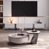 Table basse en dalle de roche minimaliste moderne et légère avec tiroir meuble TV créatif pour salon meubles de maison
