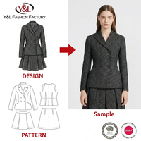 Ensemble de blazer croisé sur mesure pour femme, ensemble de costume de bureau formel