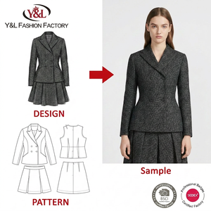 <span class=keywords><strong>Ensemble</strong></span> de blazer croisé sur mesure pour femme, <span class=keywords><strong>ensemble</strong></span> de <span class=keywords><strong>costume</strong></span> de bureau formel - Product Image 5
