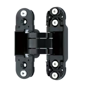 Bisagra de puerta oculta ajustable 3D de alta resistencia 60KG 110X30 de aleación de zinc negro mate 180 grados para herrajes de puertas de madera interiores - Product Image 1