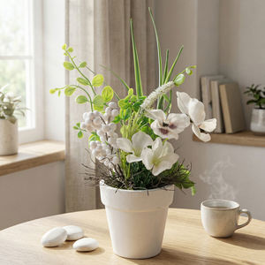 Plante artificielle en pot RUOPEI résistante aux UV, fausse lavande et buis, mini-plantation <span class=keywords><strong>de</strong></span> verdure mixte pour la décoration <span class=keywords><strong>de</strong></span> la maison, du bureau ou <span class=keywords><strong>de</strong></span> la table - Product Image 2