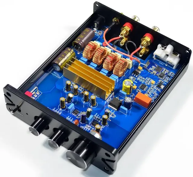 Custom DC18V to DC24V 4TPA3116 2.0 Dual Core Fever Digital Amplifier 100W*2 QCC3003 BT 5.0 Mini Home Power Amplifier