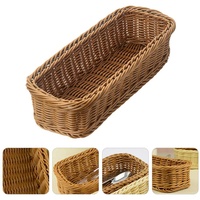 Panier de rangement en rotin PP lavable avec poignée, plateau de service en osier de qualité alimentaire pour restaurant et cuisine, certifié LFGB