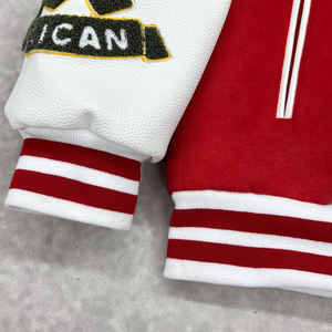 Veste de créateur décontractée d'hiver à la mode Vestes de sport en cuir vintage personnalisées Streetwear Veste de baseball brodée pour hommes - Product Image 4