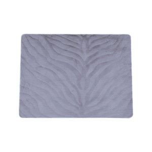 Tapis moderne minimaliste en fausse fourrure, rectangulaire, épais, motif à carreaux blanc cassé, pour salon, chambre à coucher, usage domestique - Product Image 2