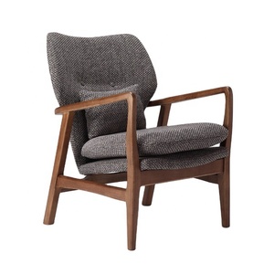 <span class=keywords><strong>Poltrona</strong></span> da bar in stile americano Hotel in legno singolo per il tempo libero Chaise longue divani soggiorno con rivestimento in tessuto - Product Image 1