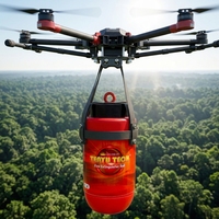 Drone de lutte anti-incendie à visée laser haute précision, vente chaude 2025, directement de l'usine, pour les incendies forestiers et la sécurité industrielle, 10 kg