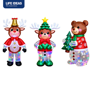 Lumières LED d'usine OEM, Père Noël gonflable de Noël pour la pelouse, décoration extérieure gonflable de Noël - Product Image 4