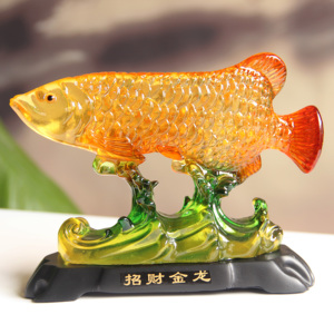 Esmalte de resina Fortune Gold <span class=keywords><strong>Dragonfish</strong></span> Pequeños adornos Bar Decoraciones Negocios Regalo de felicitación Muebles de escritorio de oficina - Product Image 3