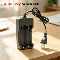 Chargeur de batterie double fente 18650, station d'accueil universelle intelligente à charge indépendante avec prise UE pour cellules lithium-ion de lampe de poche