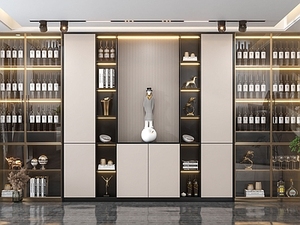 Bar moderne Armoire à vin Volume Buffet de rangement Armoire d'angle en verre Table d'appoint Meubles de salon