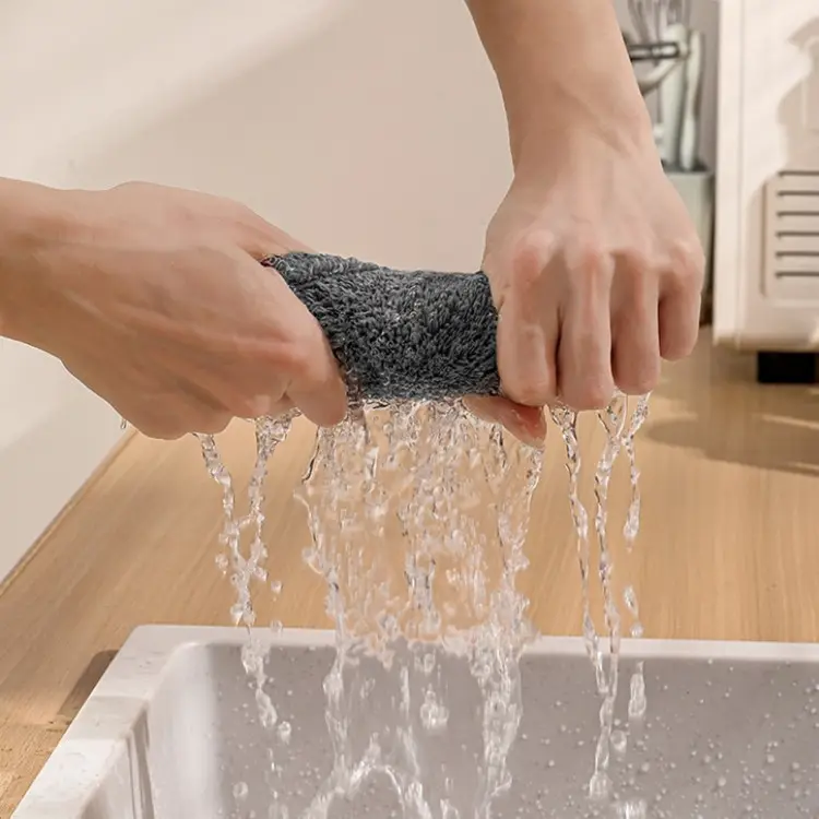 30*30cm Bamboo kitchen towel super nano carbon fiber dish washing cloth bamboo dish cloth wood fiber cleaning cloths