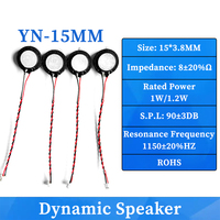 Haut-parleur dynamique micro 15 mm 15x4 mm 8 ohms 1W, amplificateur audio portable, personnalisé en usine avec câble, conforme ROHS et CE