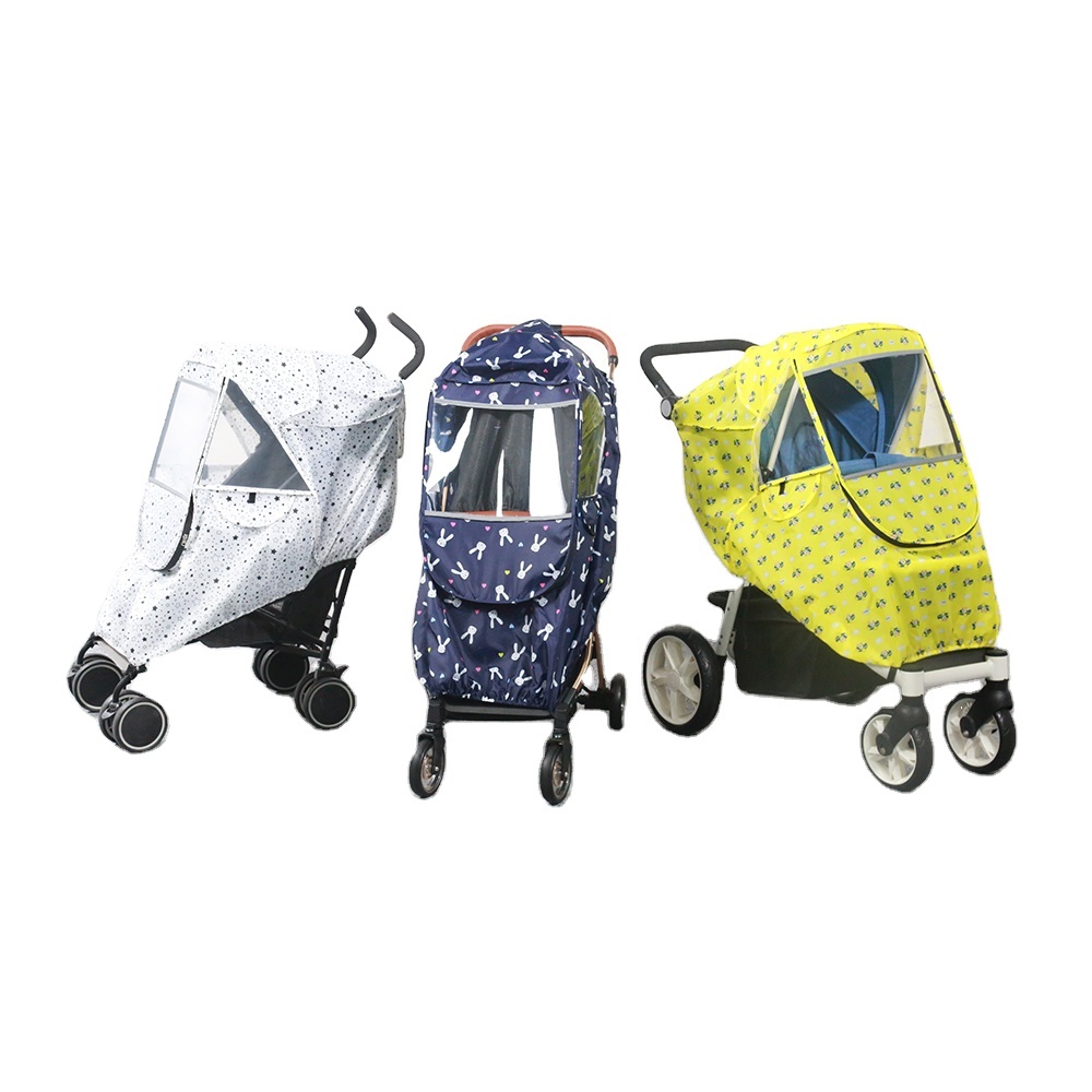 Housse De Pluie Universelle Poussette Bemece - Protection Anti-Eau, Vent - Transparente