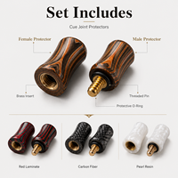 Protections de joint de queue de billard OEM personnalisées en bois stratifié, fibre de carbone, résine G10, filetées mâle-femelle, accessoires de billard